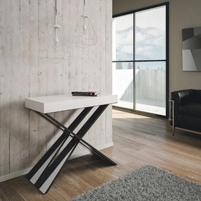 Consolle allungabile 90x40 cm DIAGO SMALL Bianco Frassino fino a 196 cm