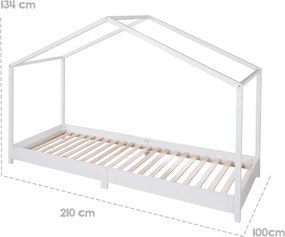Letto bianco per bambini 90x200 cm Montessori - Roba