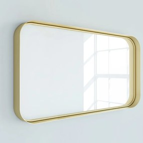 Specchio rettangolare in alluminio oro 120 x 75 cm