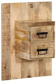 Comodino 60x32x80 Cm İn Legno Grezzo Massello Di Mango /