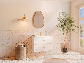 Mobile sospeso da bagno con lavabo da incasso - Bianco - 80 cm - SATOBAL