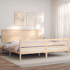 Giroletto con testiera 200x200 cm in legno massello