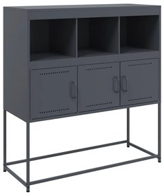 Credenza antracite 100,5x39x107 cm in acciaio