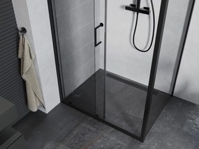 Mexen Apia cabina doccia scorrevole 100 x 80 cm, trasparente, nero - 840-100-080-70-00