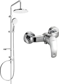 Mexen Erik set doccia esterno con soffione e rubinetto doccia Fabia, cromo - 746540205-00