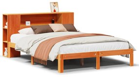 Letto libreria senza materasso marrone cera 120x200 cm in pino