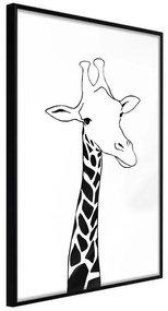 Poster  Black and White Giraffe  Cornice Quadri Cornice nera, Larghezza x Altezza Home decor 30x45