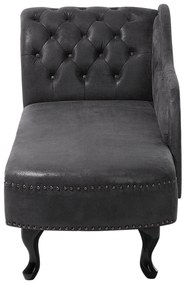 Chaise longue vintage sinistra in pelle sintetica grigia NIMES Beliani