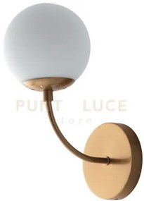 Applique a parete themys oro 1 luce attacco e14 12x19,5x29,9cm in v...