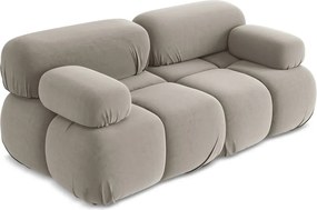 Divano componibile beige con rivestimento in velluto 190 cm Lokua – Makamii