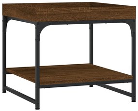 Tavolino salotto rovere marrone 49,5x49,5x45 legno multistrato