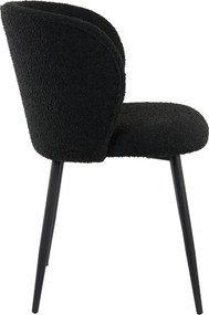 Sedia da pranzo nera in imbottito Elyna – Light &amp; Living