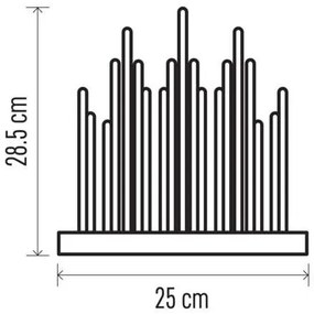Candeliere natalizio LED 19xLED/3xAA grigio