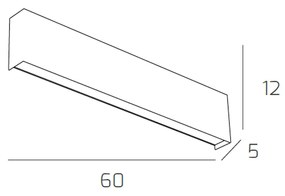 Applique Moderna Wally Metallo Sabbia 2 Luci 2G11 60Cm