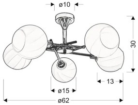 Lampadario a sospensione RAUL 5xE14/40W/230V