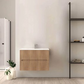 Mobile bagno 80 cm cannettato rovere tabacco Riga