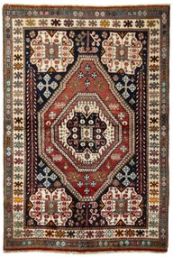 Shiraz Tappeto 100 x 150 Rosso (Iran) Annodato A Mano