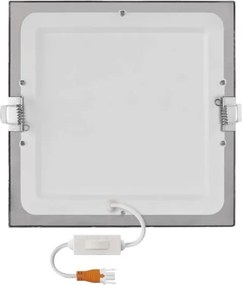 Plafoniera LED da incasso NEXXO LED/18W/230V 3000/3500/4000K argento 22,5x22,5 cm