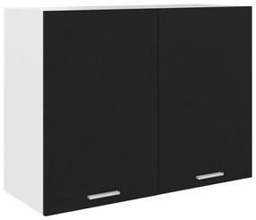 Mobile Pensile Nero 80x31x60 Cm İn Legno Multistrato /