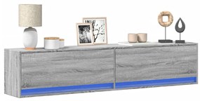 Mobile Tv A Parete Con Led Grigio Sonoma 180x31x38 Cm /