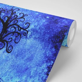 Carta da parati – Albero della vita su sfondo blu