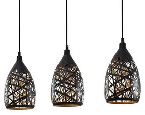 Marcello 3 Lampada a Sospensione Black/Gold - Lindby