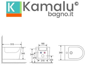 Kamalu - sanitari sospesi senza brida e sedile soft-close | klea-s