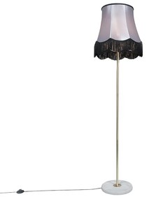 Lampada da terra in ottone GRANNY paralume nero-grigio 45cm - KASO