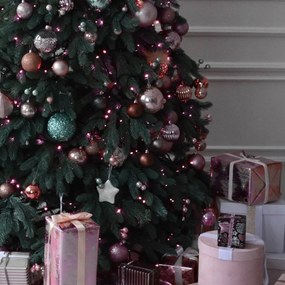 Catenaria Natalizia LED 11.6m IP65 Cavo VERDE Luce ROSA Colore Rosa 550 - 570 °K