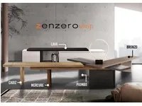 Mensola a terra moderna Mercure L.184 cm, Made in Italy, ZLCINFNPENEW120