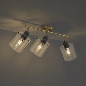 Faretto da soffitto di design bronzo con vetro trasparente 3 luci - Domo