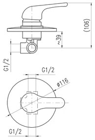 RAV Slezák SA083-Miscelatore per doccia da incasso SAZAVA cromo lucido