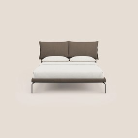 Bice letto imbottito con cuscini e piedi alti in metallo in tessuto impermeabile T02