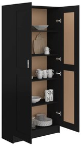 Libreria Nera 82,5x30,5x185,5 cm in Legno Multistrato