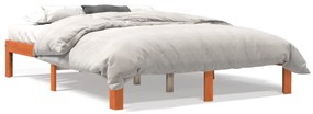 Letto Senza Materasso Marrone Cera 140x190 Cm İn Legno Di Pino /