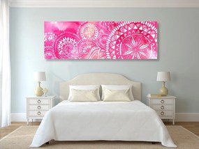 Quadro su tela – Mandala acquerello rosa
