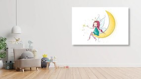 Quadro su tela – Fata magica sulla luna