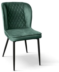 Set di 4 sedie SOHO effetto velluto verdi