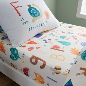 Lenzuolo con angoli per bambini per letto singolo 90x190 cm Woodland Alphabet – RHS