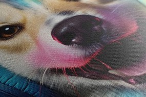 Stampa su tela – Cane con cuffie