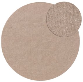 benuta Nest Tappeto a pelo lungo lavabile Melvin Beige ø 150 cm rotondo - Tappeto design moderno soggiorno