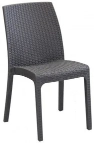 Sedia Virginia - Seduta in Wicker con Struttura in Plastica Stampata, Taupe