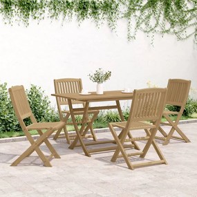 Set da pranzo per giardino 5 pz in legno massello di acacia