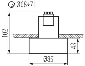 Kanlux 27575 - Luce da incasso MINI RITI 1xGU10/25W/230V nera/oro
