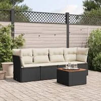 Set Divani da Giardino 5 pz con Cuscini in Polyrattan Nerocod mxl 87913