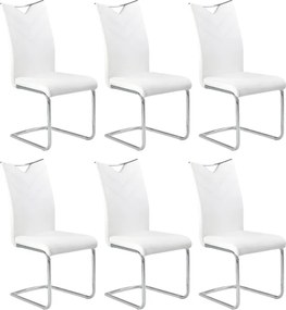 Set di 6 sedie K224 in ecopelle bianca