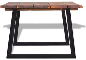 Tavolino da caffè in legno massello di acacia 110x60x40 cm
