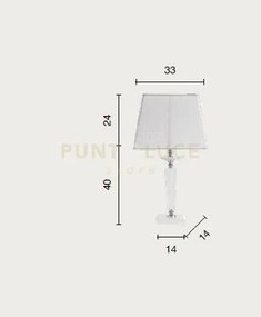 Lume grande cherubini cristallo e cromo con paralume bianco l.33cm ...