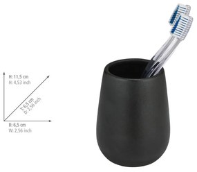 Tazza in ceramica nera per spazzolini da denti Nerno - Wenko