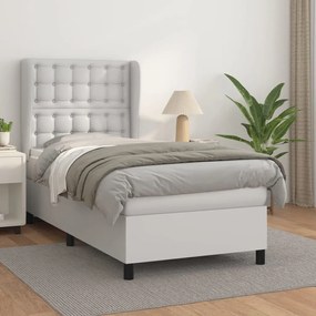 Giroletto A Molle Con Materasso Bianco 100x200 Cm İn Similpelle /